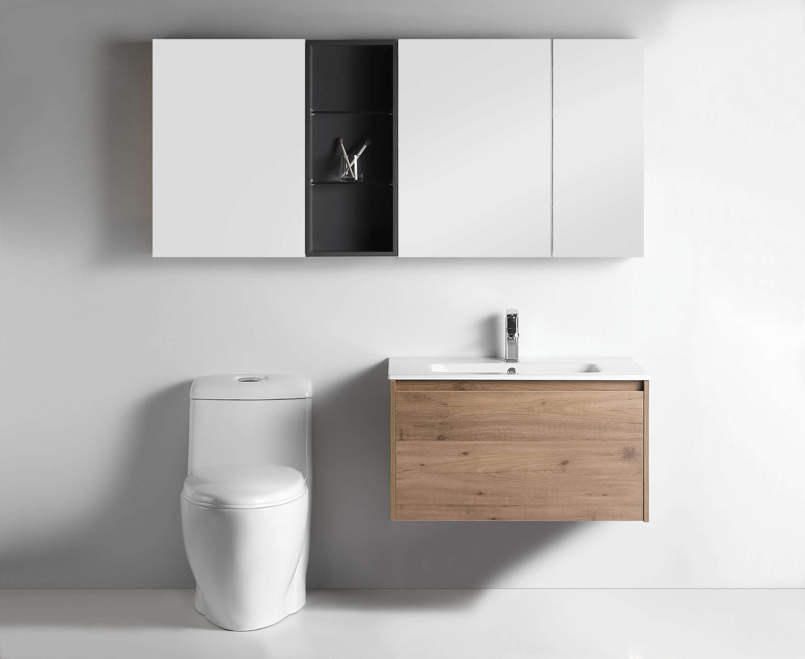 CubiCube bathroom vanity in weathered oak